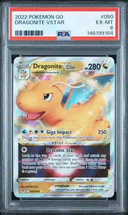2022 POKEMON GO #050 DRAGONITE VSTAR PSA 6 - Image 1