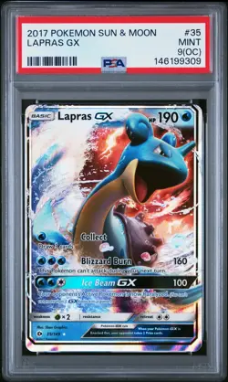 2017 POKEMON SUN & MOON #35 LAPRAS GX PSA 9 - Image 1