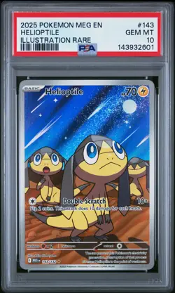 2025 POKEMON MEG EN-MEGA EVOLUTION ILLUSTRATION RARE #143 HELIOPTILE PSA 10 - Image 1