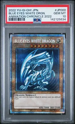 2022 YU-GI-OH! JPN ANIMATION CHRONICLE 2022 #JP000 BLUE EYES WHITE DRAGON PSA 10 - Image 1