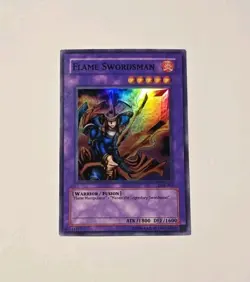 Yugioh Flame Swordsman LOB-003 Super Rare LP - Image 1