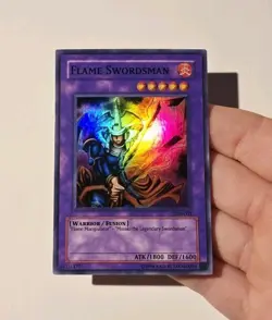 Yugioh Flame Swordsman LOB-003 Super Rare LP - Image 3