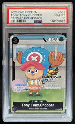 2025 One Piece Event Pack Vol.5 Tony Chopper Promo #P-065 PSA 10 GEM MINT - Image 1