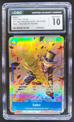 2025 One Piece Best Selection Vol.4 Sabo Rare OP10-049 Alternate Art CGC 10 TL3 - Image 1