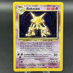 Pokemon TCG Alakazam Base Set Holo Card 1/102 Unlimited Rare - Image 1