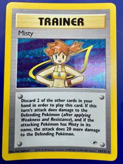Pokemon TCG Misty Trainer Card Gym Heroes 18/132 Holo Rare 2000 NM - Image 1