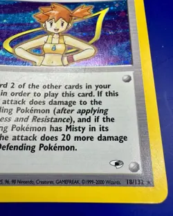 Pokemon TCG Misty Trainer Card Gym Heroes 18/132 Holo Rare 2000 NM - Image 2