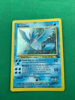 1999 Pokemon Card - Articuno 2/62 Fossil Set Unlimited Holo Rare - Image 1