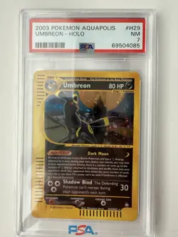 Pokemon Card TCG Umbreon H29/H32 Holo Aquapolis NM PSA 7 EReader Mint Swirl Wotc - Image 3