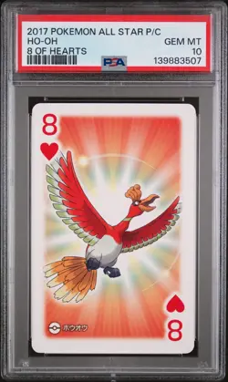 2017 POKEMON AS PLAYING CARDS 8 OF HEARTS HO-OH PSA 10 - Image 1