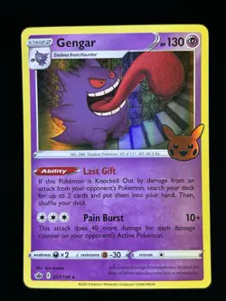 Pokemon Gengar TCG Stamped Card Halloween Trick or Trade, Holo Rare, 057/198 - Image 1