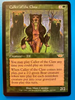 MTG 1x Caller of the Claw # 121 Legions Modern Magic the Gathering Card x1 NM - Image 1