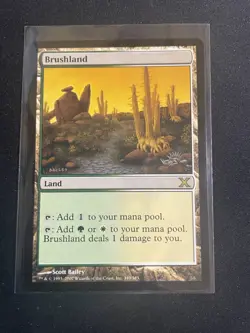 MtG x1 Brushland 10th Edition Magic the Gathering (Land White Green) - Image 1