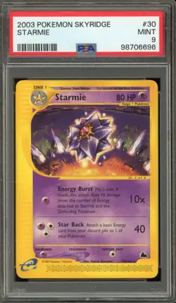 Pokemon Starmie Skyridge NON Holo Rare #30 PSA 9 Mint - Image 1