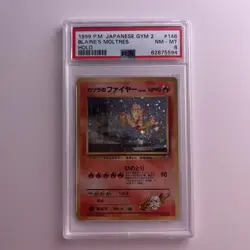 Blaine's Moltres PSA 8 1999 Graded Pokemon Card Gym Holo WOTC Vintage Rare TCG - Image 1