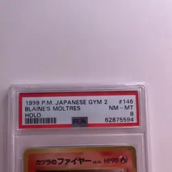 Blaine's Moltres PSA 8 1999 Graded Pokemon Card Gym Holo WOTC Vintage Rare TCG - Image 4