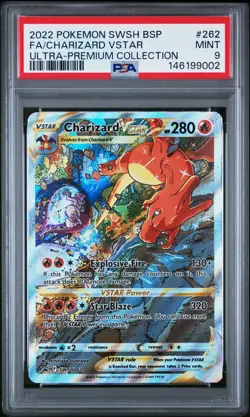 2022 POKEMON SWSH ULTRA-PREMIUM COLLECTION #262 FULL ART/CHARIZARD VSTAR PSA 9 - Image 1