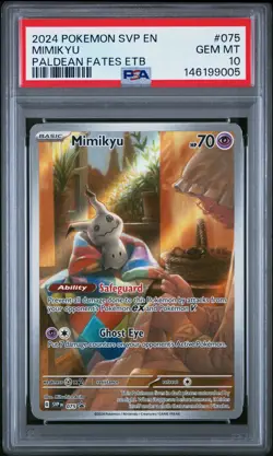 2024 POKEMON SVP PALDEAN FATES ELITE TRAINER BOX #075 MIMIKYU PSA 10 - Image 1