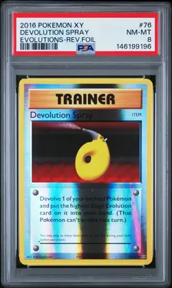 2016 POKEMON XY EVOLUTIONS #76 DEVOLUTION SPRAY-REVERSE FOIL PSA 8 - Image 1
