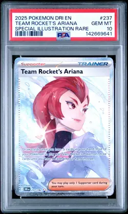 2025 POKEMON DRI SPECIAL ILLUSTRATION RARE #237 TEAM ROCKET'S ARIANA PSA 10 - Image 1