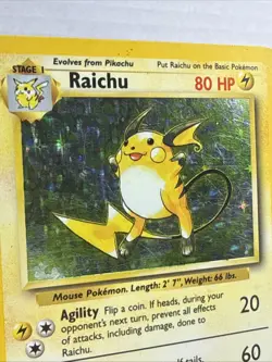 Pokemon Raichu Base Set Holo Rare Stage 1 80 HP 14/102 Wizards Pokemon TCG Card - Image 2