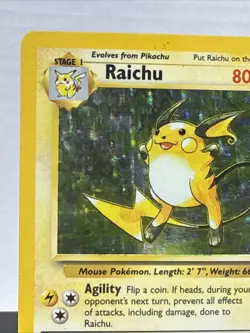 Pokemon Raichu Base Set Holo Rare Stage 1 80 HP 14/102 Wizards Pokemon TCG Card - Image 4