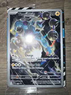 Pokemon TCG Black Bolt ETB Pokemon Center Stamped Promo Thundurus SVP 209 Sealed - Image 1