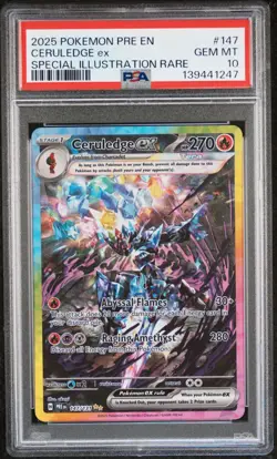PSA 10 Pokemon Ceruledge ex 147/131 Sv: Prismatic Evolutions Holo GEM MINT - Image 1