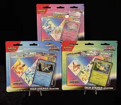 Pokemon Prismatic Evolutions Tech Sticker Collection 3 Pack Sylveon Leafeon - Image 1