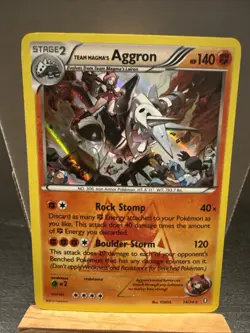 Pokemon Aggron 14/34 Holo Rare Card Team Magma's Double Crisis 2015 - Image 1