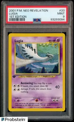 2001 Pokemon Neo Revelation 1st Edition #20 Lugia PSA 9 MINT - Image 1