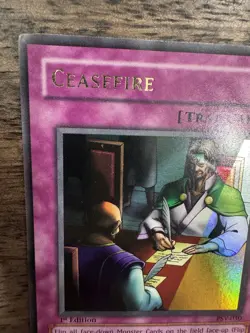 Ceasefire PSV-030 1st Edition Yu-Gi-Oh! - MP 1 Crease - Played Trap Card (2002) - Image 3