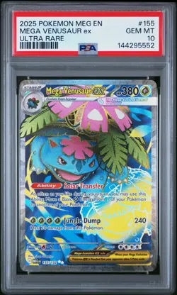 2025 POKEMON MEG EN-MEGA EVOLUTION ULTRA RARE #155 MEGA VENUSAUR EX PSA 10 - Image 1