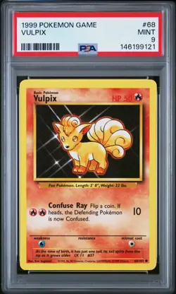 1999 POKEMON BASE SET UNLIMITED #68 VULPIX PSA 9 - Image 1