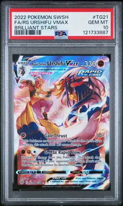 2022 POKEMON SWORD & SHIELD #TG21 FULL ART/RAPID STRIKE URSHIFU VMAX PSA 10 - Image 1