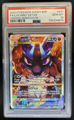 2023 Pokemon SWSH Black Star Promos Lucario VST #SWSH291 PSA 10 GEM MINT - Image 1
