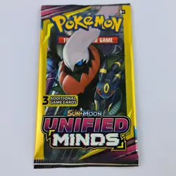 Pokemon Unified Minds Sun & Moon 3 Card Mini Booster Pack (Sealed) - Image 1