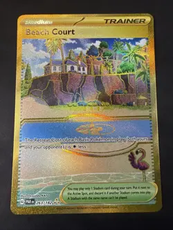 Pokemon TCG-Paradox Rift/Beach Court 263/182 Gold Hyper Rare - Image 1