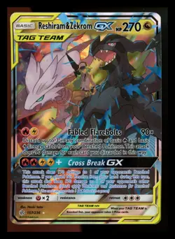 Reshiram & Zekrom GX 157/236 Cosmic Eclipse 2019 Tag Team Pokemon Card TCG - Image 1