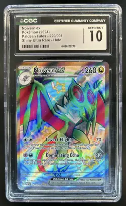 2024 Pokemon Paldean Fates Noivern ex Shiny Ultra Rare #220/091 CGC 10 - Image 1