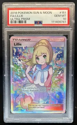 2018 Pokemon SM Ultra Prism Lillie #151/156 PSA 10 GEM MINT - Image 1