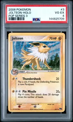 2006 POKEMON POP SERIES 3 #3 JOLTEON-HOLO PSA 4 - Image 1