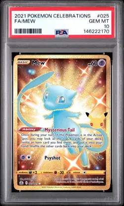 2021 POKEMON CELEBRATIONS #025 FULL ART/MEW PSA 10 - Image 1