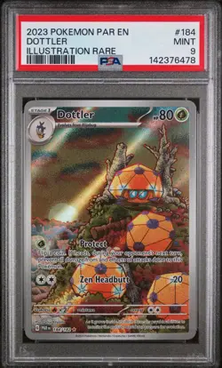 2023 POKEMON PAR EN-PARADOX RIFT ILLUSTRATION RARE #184 DOTTLER PSA 9 - Image 1