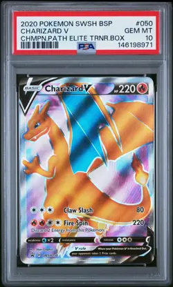2020 POKEMON SWSH CHAMPION'S PATH ELITE TRAINER BOX #050 CHARIZARD V PSA 10 - Image 1