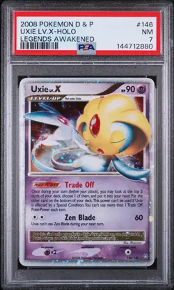2008 POKEMON DIAMOND & PEARL LEGENDS AWAKENED #146 UXIE LV.X-HOLO PSA 7 - Image 1