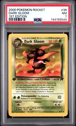 2000 POKEMON ROCKET 1ST ED #36 DARK GLOOM PSA 7 - Image 1