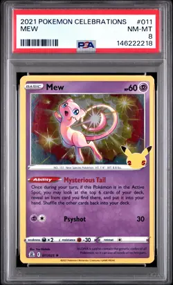 2021 POKEMON CELEBRATIONS #011 MEW PSA 8 - Image 1
