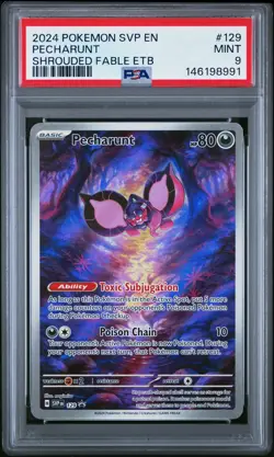 2024 POKEMON SHROUDED FABLE ELITE TRAINER BOX #129 PECHARUNT PSA 9 - Image 1