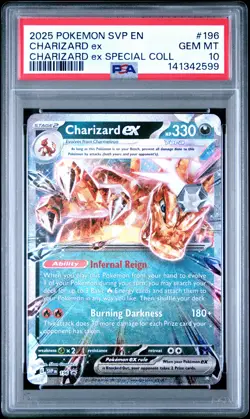 2025 POKEMON SVP EN-SV BLACK STAR PROMO #196 CHARIZARD EX PSA 10 - Image 1